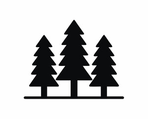 Foggy forest icon silhouette illustration