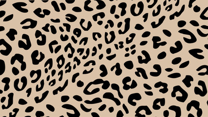 Brown and black leopard skin texture. Animal print background. Luxury wallpaper.