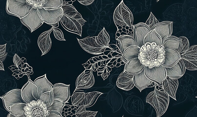 Floral or leaf pattern background suitable for wallpaper, fabric, or decorative design. Soft colors and natural style, ideal for digital and print use.