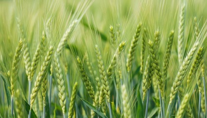 Wheat growth event in agricultural fields nature photography lush green environment close-up view