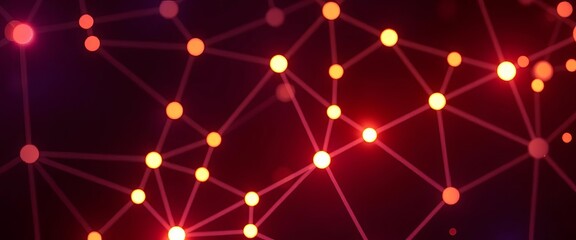 Abstract network nodes glowing on dark background, data, strategy