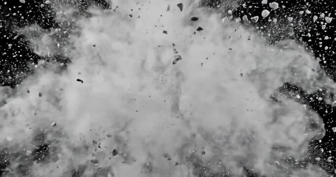 Explosive white powder burst creating dramatic effect