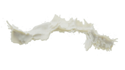 Closeup milk splash on white background. 3d rendering. png files.