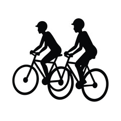 Obraz premium Bike Ride Buddies Silhouette
