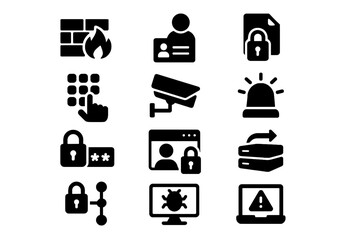 Cameras vector data control intrusion security gallery icon encrypted virtual access systems