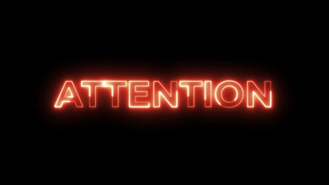 Urgent Announcement: Glowing Neon Red Attention Sign Animation