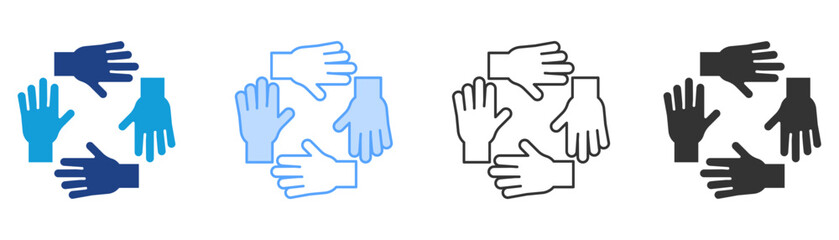 Teamwork Icon Set Multiple Style Collection