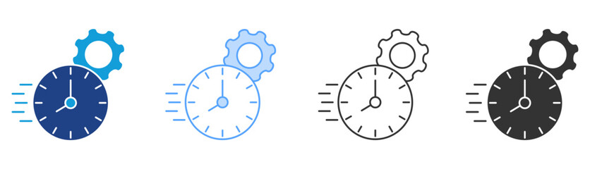 Efficiency Icon Set Multiple Style Collection