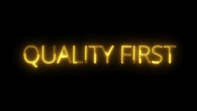 Quality First: Neon Sign Graphic Design Animation