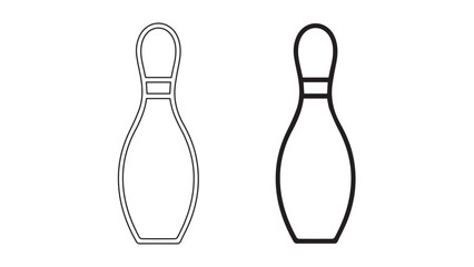 Unique Bowling Pin Vector Icon on white 