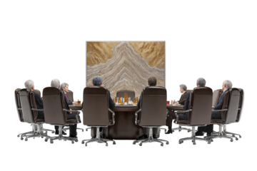 Business meeting conference room boardroom discussion leadership strategy on transparent background