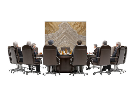 Business meeting conference room boardroom discussion leadership strategy on transparent background