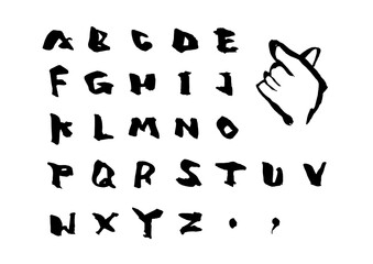 シンプルで味がある「ABC」の手描きイラスト