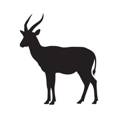 Obraz premium Standing Saola Silhouette. Good To Use For Element Print Book Animal Book and Animal Content on white background