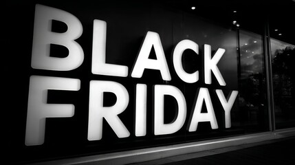 Fototapeta premium Black Friday 3D Bold Typography Sale Event Display Design
