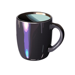 blue cup isolated on white background