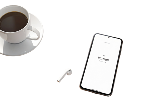 Modern Mobile Phone with Lifestyle Desk Setup