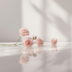 Wallpaper of a rose blooming on the surface of the water