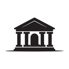 Minimalist Bank Building Vector Illustration