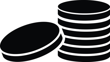 Stack of coins icon money finance wealth symbol business vector