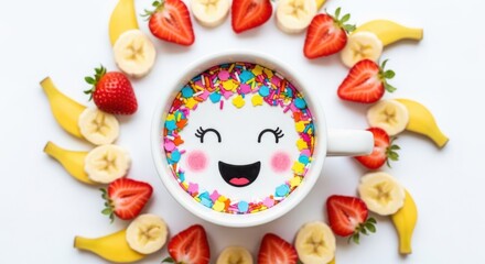 Happy Breakfast Fruit Fun Delicious Meal Delight