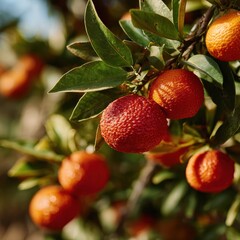 Obraz premium Harvesting fresh oranges citrus grove nature photography sunny environment close-up view organic farming concept