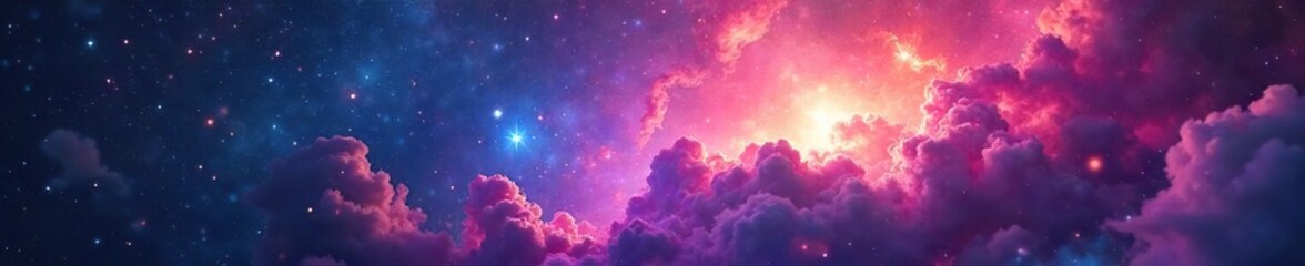 Ethereal swirling nebulae in vibrant, otherworldly hues Deep cosmic energy pulses with unseen power, hinting at ancient mysteries and forgotten realms , iridescent, power