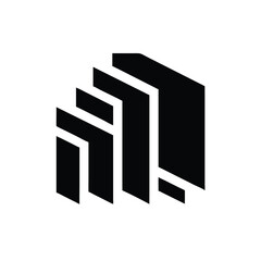 Abstract Layered Building Silhouettes Icon