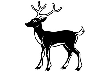 Christmas reindeer silhouette illustration