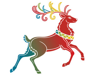 Christmas reindeer silhouette illustration