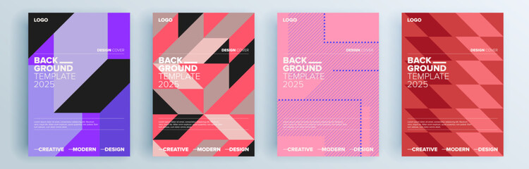 Modern abstract covers set, minimal covers design. Colorful geometric background, vector illustration.