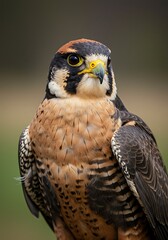 Portrait of a brown falcon bird