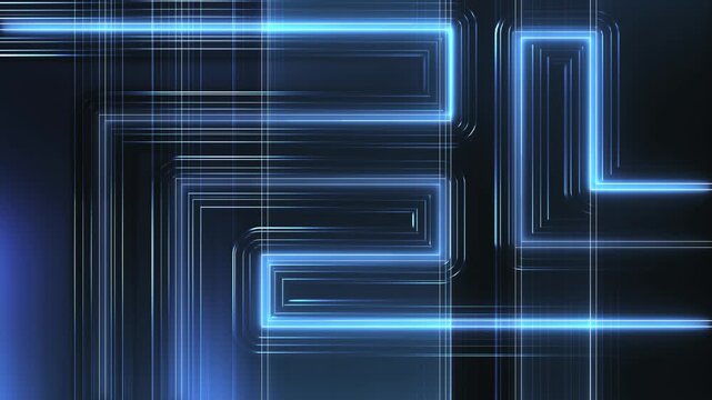 Futuristic Neon Lines Background, Glowing Abstract Technology Design/Loopable