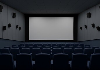 Fototapeta premium Movie theater with empty screen