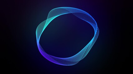 artificial intelligence circle wave animation glowing blue and cyan lines abstract vibrant shape virtual assistant technology video - Powered by Adobe