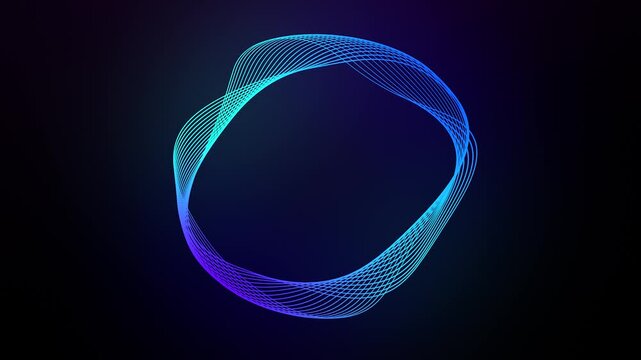artificial intelligence circle wave animation glowing blue and cyan lines abstract vibrant shape virtual assistant technology video
