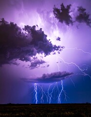 Dramatic lightning storm over a field (1)