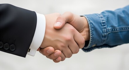 Obraz premium Sealing the deal with a confident handshake, representing a successful negotiation and a new business venture