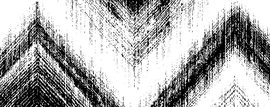 Op art black and white grunge line texture for abstract design