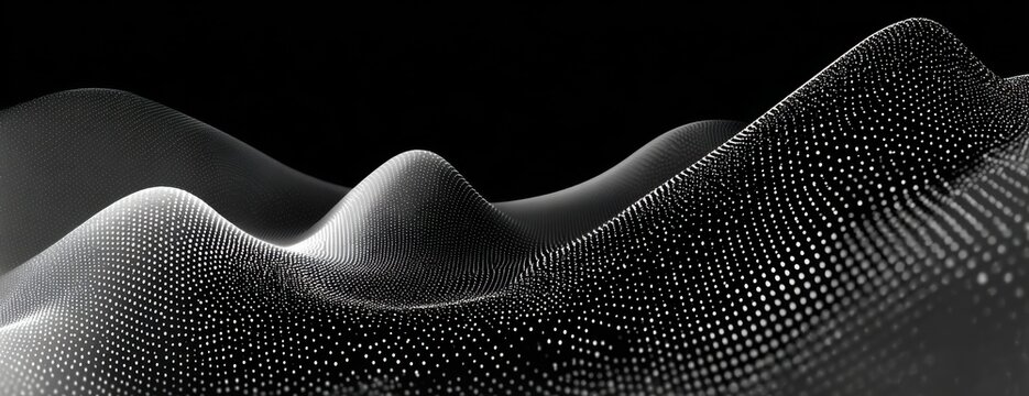 Abstract grayscale digital landscape