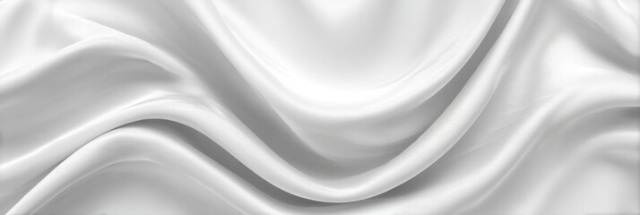 Fototapeta premium Close-up view of flowing white fabric. Smooth, elegant folds and drapes