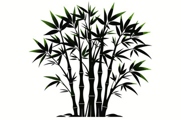 Fototapeta premium Bamboo tree silhouette illustration