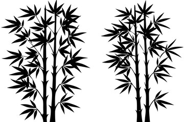 Bamboo tree silhouette illustration