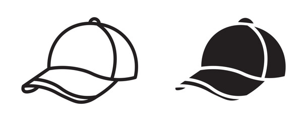 Baseball hat icon. Cap icon, Baseball cap  icon set. 