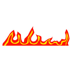 Vibrant orange and red flames flickering isolated on transparent background