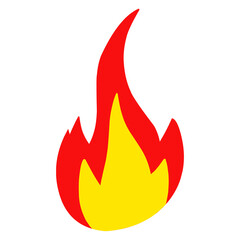 Fiery flames isolated on transparent background art