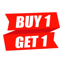 Buy one get one offer sign isolated on transparent background