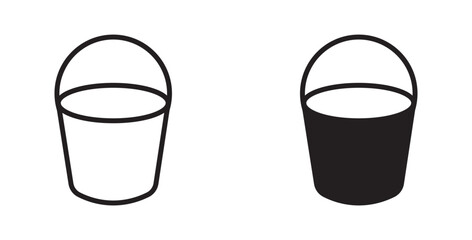 Water bucket vector icon set. 