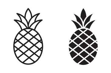 Obraz premium pineapple icon set, vector design 