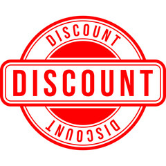 Red discount stamp emblem isolated on transparent background